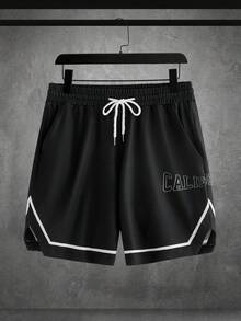 HIMLAND 男士珍珠装饰图案圆领宽松短袖T恤 - 黑色 - 查看 8