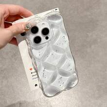 Ốp lưng silicon trong suốt lấp lánh kim cương sang trọng, tương thích với iPhone 17 Pro Max, 17 Pro, 17 Air, 17, 16, 15, 14, 13, 12, 11 Pro Max, chất lượng cao, chống sốc. - Lá bạc trong suốt - Xem 13