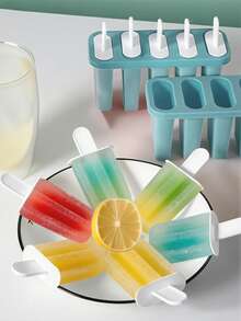 1pc 5-Slot Ice Pop Mold, Suitable For Everyday Home Use - Blue - View 2