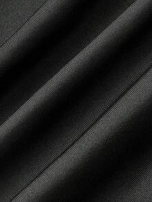 SHEIN MOD Vestido mini con cuello halter fruncido y decoración metálica de unicolor para mujer - Negro - Ver 7