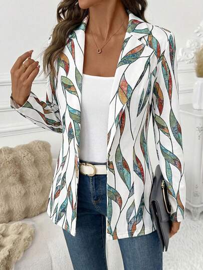 SHEIN Clasi Áo blazer nữ thanh lịch với họa tiết hình học, áo blazer dài tay đa năng mặc hàng ngày, áo khoác kẻ caro cổ điển cho công sở, áo blazer nữ mùa thu, áo blazer kẻ sọc, áo blazer họa tiết răng cưa, áo blazer công sở, áo blazer kẻ caro mùa thu cho nữ, áo blazer đi chơi, áo blazer công sở thường ngày cho nữ, áo blazer ấm áp mùa thu và mùa đông cho nữ.