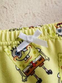 SpongeBob SquarePants | SHEIN Young Girl Panties With Bow Decoration, - Multicolor - View 3