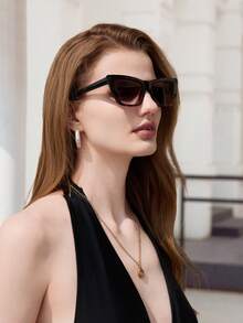 Visivana 1 pièce Lunettes de mode femme en acrylique rétro œil de chat avec clash de couleurs. Convient pour les sorties, les tenues, les cadeaux de vacances d'été, la plage, les voyages. Accessoires de mode élégants et modernes, style bohème. Idéal pour la fête des mères, la remise des diplômes et les vacances. - Multicolore - Voir 2