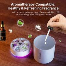 Humidificador de coche portátil USB con luz nocturna LED de 7 colores. Humidificador de aire mini para portavasos de coche, dormitorio, oficina y escritorio para aire fresco y húmedo - Multicolor - Ver 1