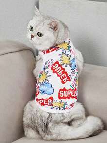 PETSIN 1 chiếc áo tank top in hình đồ họa thời trang, siêu dễ thương chủ đề mèo và chó, phong cách đường phố. - Nhiều màu - Xem 3