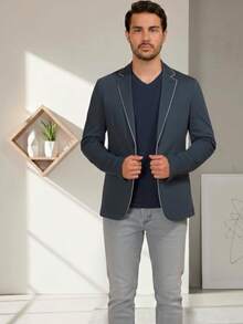 Blazer Casual Busines - Gris Oscuro - Ver 4