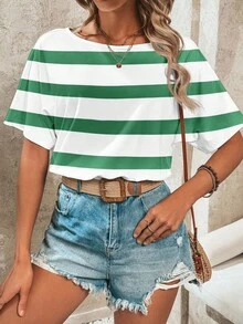 SHEIN LUNE Bộ áo liền thân in họa tiết có tay, thích hợp cho kỳ nghỉ hè. - Nhiều màu - Xem 4