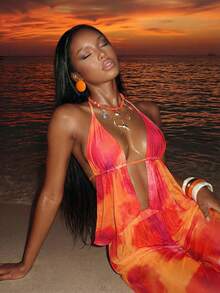 Slaydiva New Women's Tankini Printed 3 PiecesPants Tankini Beach Outfit - Multicolor - View 3