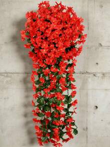 2pcs Artificial Violet Wedding Wall Hanging Silk Flowers, Window And Balcony Decorations, 18-Head Hydrangea Decorative Flowers - Multicolor - View 5