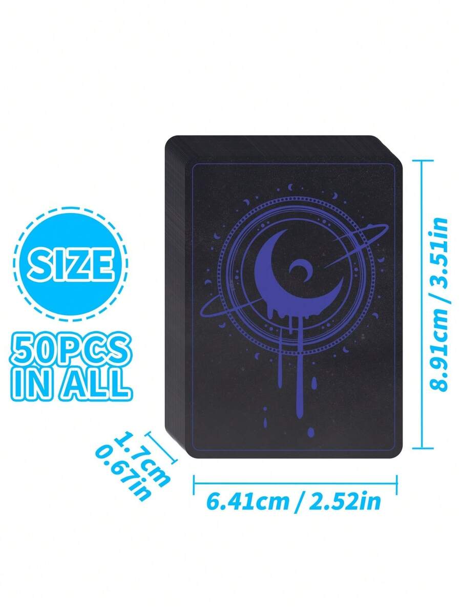 1pc Mystical Moon Oracle Card Deck-Insightful Fortune Telling Cards With Keywords For Guidance On Timing, Life Choices & Relationships, Tarot Cards For Beginners, Funny Party Board Game, Paper Material, Suitable For Teens & Adults - Multicolor - View 1