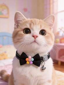 PETSIN 1 chiếc vòng cổ hoa nơ cho thú cưng, vòng cổ cho mèo, vòng cổ cho chó, điều chỉnh được chu vi cổ, phụ kiện thú cưng, quà tặng ngày lễ, đồ dùng cho thú cưng - Nhiều màu - Xem 34