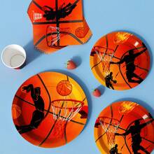 Bộ đĩa, khăn ăn và cốc dùng một lần họa tiết ngọn lửa bóng rổ, phục vụ 8 người. Bộ đồ dùng tiệc dùng một lần này (bao gồm đĩa, khăn ăn và cốc) rất phù hợp cho các bữa tiệc sinh nhật, đám cưới và dã ngoại gia đình. - Xem 5