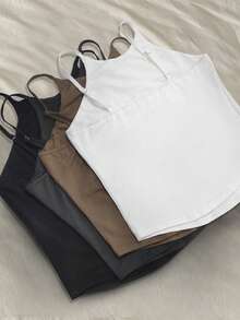 Resyla Camiseta de mujer de unicolor, versátil y casual - Multicolor - Ver 2
