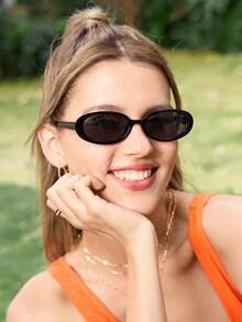 Shadewire 1 pièce Lunettes de mode de style bohème pour femmes, de protection pour l'extérieur, convenant aux voyages et à l'usage quotidien. Accessoires de mode rétro vintage - 2PC (noir gris blanc gris) - Voir 2