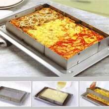 1 件装可调节 11 英寸 - 21 英寸长方形不锈钢柔性可伸缩慕斯蛋糕模具，适用于生日蛋糕、提尔米苏、面包、糕点烘焙 - 烘焙工具 - 銀色 - 查看 5