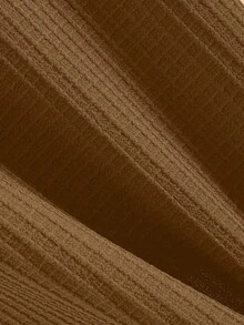 Manfinity Homme Áo sơ mi nam cỡ lớn, màu trơn, cài một hàng khuy, tay ngắn, kiểu dáng thường ngày, có túi. - màu nâu - Xem 7