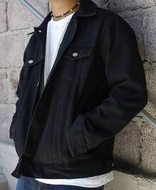 Chamarra Vaquera de Mezclilla para Caballero Estilo Casual - Negro - Ver 2