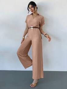 RiviMae 女士休闲卡其色连体裤，夏季 - 卡其色 - 查看 4