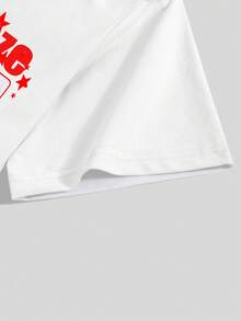 STEELVANCE 男士休闲眼睛印花圆领短袖T恤，夏季 - 白色 - 查看 5