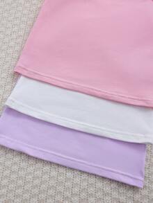 3件套女童纯色休闲内衣套装 - 彩色 - 查看 7