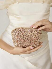 MOTF WOMEN'S ELEGANT FASHION EVENING BAG, SUITABLE FOR PARTIES AND WEDDINGS - Champagne - View 1