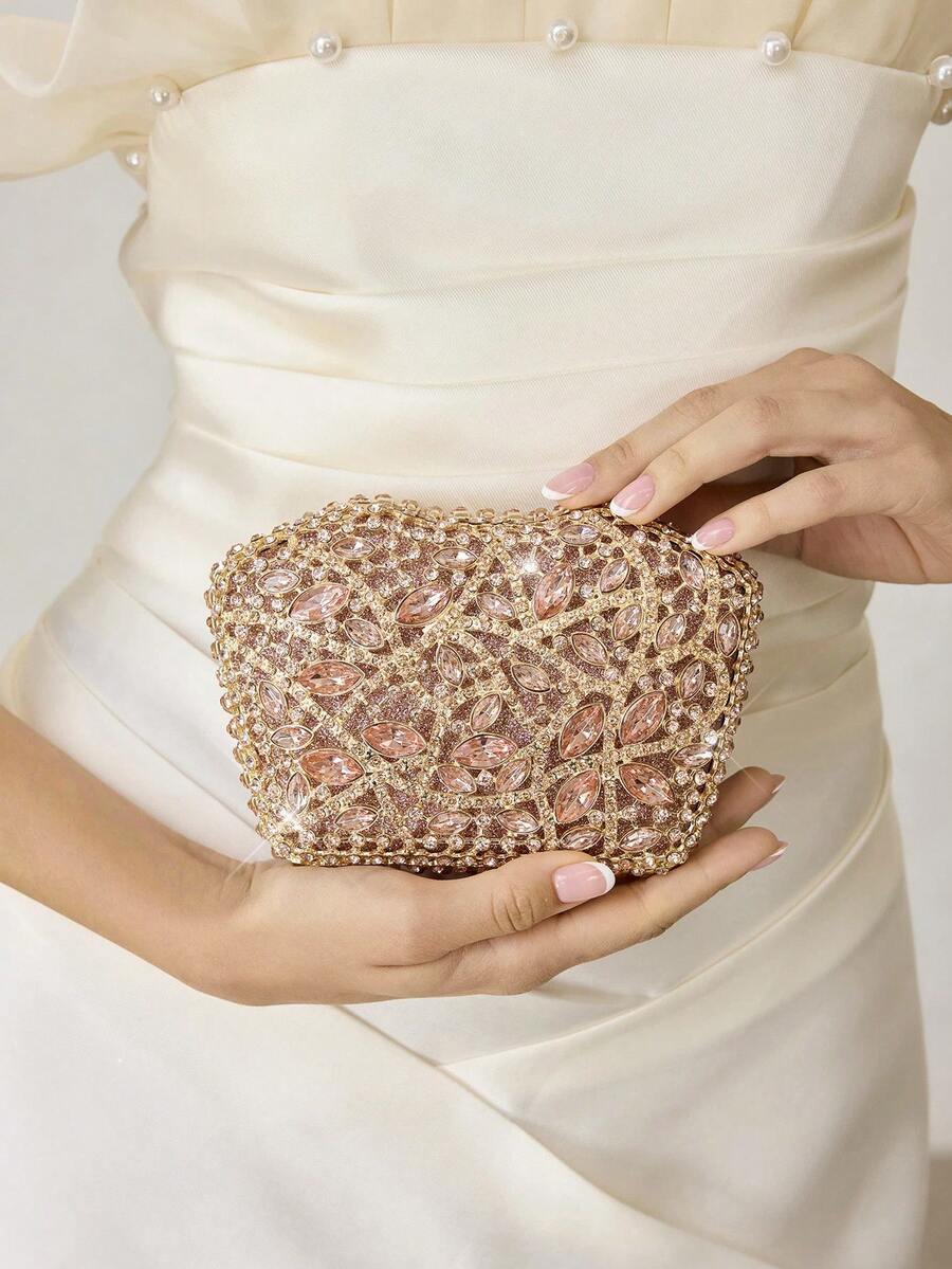 MOTF WOMEN'S ELEGANT FASHION EVENING BAG, SUITABLE FOR PARTIES AND WEDDINGS - Champagne - View 1