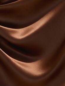 Franclia 女士优雅立领镂空纽扣无袖休闲背心，百搭夏季服装，青铜色缎面上衣，棕色优雅上衣，棕色吊带上衣，棕色缎面上衣，巧克力棕色上衣，巧克力棕色丝绸上衣，棕色优雅衬衫，缎面褶皱上衣，棕色缎面吊带上衣，吊带领上衣，女士丝绸上衣，优雅正式上衣，女士缎面吊带上衣，女士服装上衣，优雅女士上衣，晚宴精致上衣，女士奢华连衣裙，女士缎面连衣裙，女士优雅晚宴连衣裙 - 棕色 - 查看 7