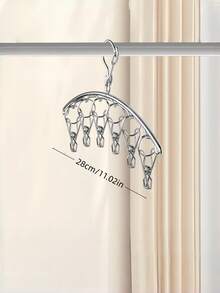 Portable Stainless Steel Rotating Drying Rack Foldable Clothes Hanger With Clips Travel Laundry Line For Socks Underwear Lingerie Scarves Towels Balcony Dorm Dormitory Accessories Must Haves Household Gadgets Outdoor Indoor Drying Solutions - Multicolor - View 9