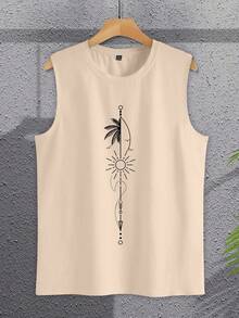 Manfinity Homme 男士棕榈树印花休闲百搭背心 - 彩色 - 查看 4