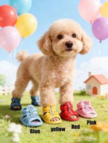 PETSIN 1 Kiểu giày cho chó cưng, giày chống trượt cho thú cưng, dép xăng đan mùa hè cho thú cưng, đồ dùng cho thú cưng - Nhiều màu - Xem 9