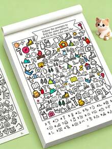 MINKOJA 1000+ Pictures, 32-Page Find And Color Activity Book | Fun Focus And Attention Workbook, Educational Early Learning Tool For Home And School Use, Printed On Paper - Multicolor - View 1