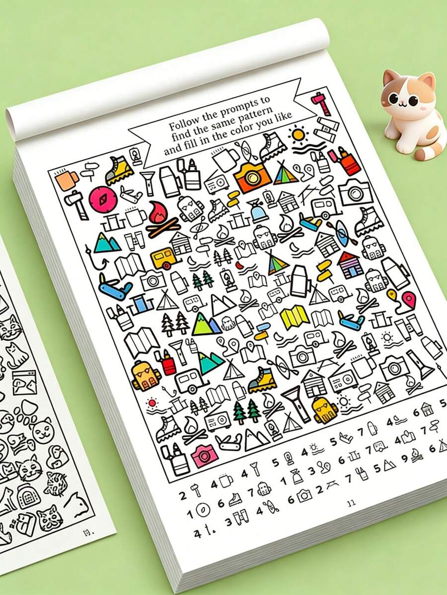 MINKOJA 1000+ Pictures, 32-Page Find And Color Activity Book | Fun Focus And Attention Workbook, Educational Early Learning Tool For Home And School Use, Printed On Paper - Multicolor - View 1