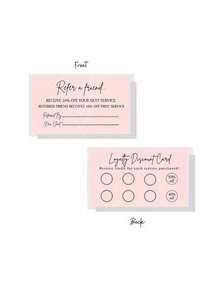 50张3.5 x 2英寸商业推荐及会员折扣卡，粉色系设计，返校季，学习用品 - 均碼 - 查看 4