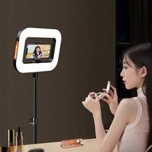 Đèn vòng LED hình chữ nhật cầm tay | Đèn chiếu sáng phụ độ sáng cao 20W | CRI96+ | Đèn video có thể điều chỉnh độ sáng | Giá đỡ mở rộng gắn phụ kiện | Đèn sạc được cho phát trực tiếp và chụp ảnh - Nhiều màu - Xem 1