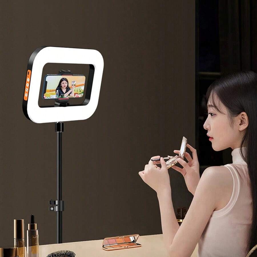 Đèn vòng LED hình chữ nhật cầm tay | Đèn chiếu sáng phụ độ sáng cao 20W | CRI96+ | Đèn video có thể điều chỉnh độ sáng | Giá đỡ mở rộng gắn phụ kiện | Đèn sạc được cho phát trực tiếp và chụp ảnh - Nhiều màu - Xem 1