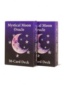 1pc Mystical Moon Oracle Card Deck-Insightful Fortune Telling Cards With Keywords For Guidance On Timing, Life Choices & Relationships, Tarot Cards For Beginners, Funny Party Board Game, Paper Material, Suitable For Teens & Adults - Multicolor - View 8