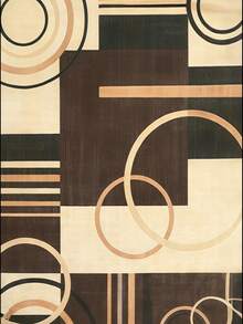 1 Stück waschbarer Teppich, modernes geometrisches Muster, geeignet für Wohnzimmer, Schlafzimmer, Büro, gestreiftes Kreismuster, zeitgenössischer abgenutzter Stil, niedriger Flor, neutrale weiche Farben, Patchwork-Quadratmuster. - Mehrfarbig - Übersicht 4