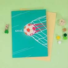 Joivida 1 pieza Tarjeta de cumpleaños 3D de fútbol, tarjeta de bendición de cumpleaños tallada en papel, tarjeta de agradecimiento, perfecta para Navidad, Halloween, Pascua, Día de San Valentín, regalo de cumpleaños, regalo único, la mejor opción ideal para regalar - Tarjeta de felicitación de fútbol - Ver 6