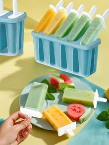 1pc 5-Slot Ice Pop Mold, Suitable For Everyday Home Use - Blue - View 8