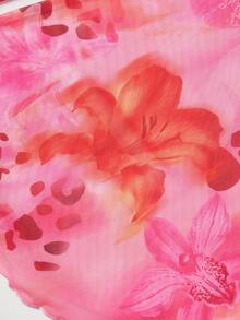 SHEIN MOD 豹纹印花垂褶领网纱两件套 - 彩色 - 查看 10