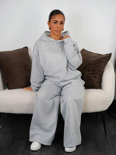 SAYEHFBABY 2pcs Women Casual Minimalist Outfit, Women Autumn/Winter Hoodie And Sweatpants Set, Versatile For Daily Wear