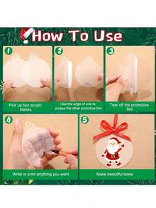 10 buah Ornamen Akrilik Bulat Bening 75mm, Cocok untuk Kerajinan DIY Natal dan Halloween, Dekorasi Gantung Pohon Natal, Natal - Beraneka warna - View 6