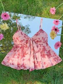 SHEIN MOD Áo camisole nữ cỡ lớn in hoa, thiết kế xoắn, kiểu dáng thường ngày - Nhiều màu - Xem 6