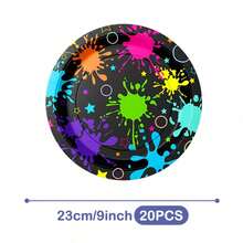 Bộ đĩa, khăn ăn và cốc dùng một lần màu đen in hình graffiti, phục vụ 20 người. Bộ đồ dùng tiệc dùng một lần này (bao gồm đĩa, khăn ăn và cốc) rất phù hợp cho các bữa tiệc sinh nhật, đám cưới và dã ngoại gia đình. - Xem 11