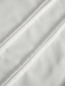 PAVTROS Áo sơ mi nam tay ngắn dáng rộng, màu trơn, cổ , thiết kế xếp ly, kiểu dáng thường ngày. - trắng - Xem 5