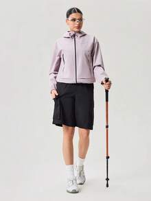 OutZeal Women Outdoor Jacket Hiking Camping Hood Secure Pocket Outdoor Tops - Purple - View 7