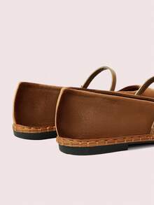 CUCCOO DOLLMOD Women's Shoes Classic Brown Flower Embroidery Velvet Bow Flats Mary Jane - dark brown - View 4