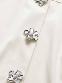 GlowEve 女士时尚针织方领开襟口袋无袖优雅浪漫休闲日常约会通勤晚宴度假春夏背心 - 杏色 - 查看 7