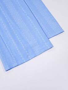 Franclia 女士弹力腰带优雅直筒裤，浪漫假日户外经典休闲海滩度假时尚甜美情人节约会派对海滩魅力都市时尚日常穿着百搭优雅商务办公通勤抽绳腰带女裤阔腿长裤 - 藍色 - 查看 6