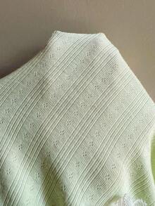 Sunnyshic 蝴蝶结饰边钩编女士吊带迷你连衣裙 - 綠色 - 查看 7